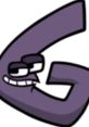 Purple cartoon letter "G" with a mischievous expression, embodying humor and fun in graphic design. Perfect for "Ow g" themes.