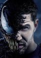 Venom character transformation showcasing a dark, twisted face with sharp teeth and menacing expression.