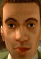 Close-up of Señor Sullivan, a character in a video game known for his distinctive facial features and expression.
