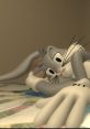 Bugs Bunny relaxes on a colorful bedspread, showcasing his playful demeanor in a modern animated style.