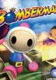 Bomberman character in vibrant action, featured in Bomberman - DS, with explosive background and engaging gameplay.