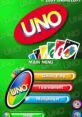 UNO game on DSi showing the main menu with options for Quick Play, Tournament, and Multiplayer modes. Fun card game experience!