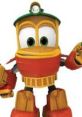 Cheerful Duck character from Robot Trains, ready for adventure with a bright smile and construction gear.