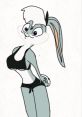 Psycho Karina Bunny in a playful pose, wearing a stylish black bikini, showcasing her fun and quirky character.