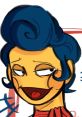 Wally Darling character illustration with styled blue hair and playful expression, capturing retro animation charm.