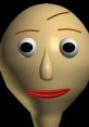 3D character model of Baldi from "My Baldi Ok," featuring large eyes and a simplistic facial design with a neutral expression.