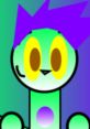 Colorful character design featuring Jett0167 with vibrant green and purple details, showcasing a playful and friendly vibe.