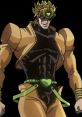 Dio Brando showcases his iconic look with dramatic attire, embodying the powerful presence of the English Dub AI voice.