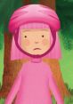 Kendra Klee, wearing a pink helmet and outfit, stands thoughtfully among green trees, embodying the spirit of "Pinkalicious.