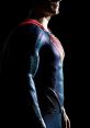 Superman costume detail, showcasing powerful physique and iconic red and blue colors, embodying heroism and strength.