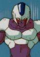 Cooler in his first form, showcasing a muscular physique and signature armor, ready for battle in the series.
