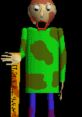Baldi in his iconic green outfit, reacting humorously after getting splashed with juice in a playful scene.
