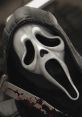 Ghostface mask from Scream, featuring a menacing expression and a bloody knife, embodies classic horror themes.