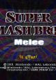 Super Smash Bros Melee title screen featuring vibrant designs, highlighting classic Nintendo gameplay and memorable characters.