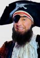 Patchy the Pirate, played by Tom Kenny, wears a pirate hat and sports an eye patch and beard, smiling cheerfully.