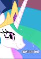 Funny Celestia grinning with a playful quote, "I just farted," showcasing humor from the beloved character.