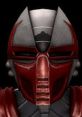 Sektor MK9's iconic red and metallic mask, showcasing his fierce design and detailing from the Mortal Kombat universe.