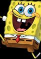 Cheerful SpongeBob SquarePants character with big eyes, wide smile, and a red tie, radiating happiness and fun.