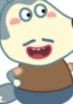 Daddy Wolf from Wolfoo, animated character with a cheerful expression, wearing a brown shirt and blue pants.