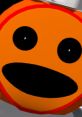 Cheerful orange character with a large black mouth and eyes, representing creativity at Plownouse Studios Inc. Voice (NEW).