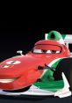 Francesco Bernoulli from Cars 2, featuring a vibrant red and green racing design with a confident expression.