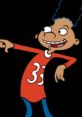 Gerald Johanssen from Hey Arnold! in a vibrant red jersey with number 33, playfully pointing and smiling.