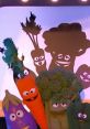 The Veggietones from The Furchester Hotel pose joyfully, showcasing vibrant characters in a colorful, fun setting.