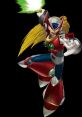 Zero from Marvel vs. Capcom strikes a dynamic pose, showcasing his signature green energy attack and vibrant armor design.
