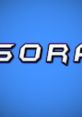Stylized text of "SoraTheReaper" on a vibrant blue background, emphasizing gaming and creative content.