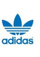 Blue Adidas logo featuring the iconic trefoil design and wordmark, symbolizing athletic style and performance.