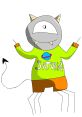 Colorful monster character wearing a "Saturn" shirt, embodying whimsy and creativity, ideal for Ventum Hills fans.