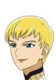 Amane Kaunaq from Tenchi GXP with distinctive blonde hair and bright blue eyes, showcasing a confident expression.