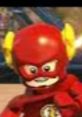 Lego version of The Flash, showcasing vibrant red colors and iconic lightning bolt details in DC Super Villains theme.