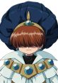 Character Ascot from Magic Knight Rayearth in a royal outfit with a blue headpiece and distinctive jewelry.