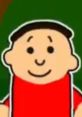 Smiling cartoon character wearing a red shirt, showcasing a cheerful expression, perfect for children's content.