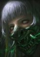 Mysterious figure with a mask and discolored eyes, evoking intrigue and fantasy elements found in Sativa-themed art.