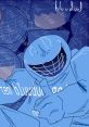 Bluudude Forsaken character, smiling and giving a thumbs up, surrounded by blue graphics and playful text elements.