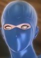 A sleek, blue character with a mask, symbolizing innovation and technology in voice testing solutions.