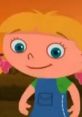 Annie from Little Einsteins Season 1, smiling with pigtails, wearing a blue outfit against a vibrant background.
