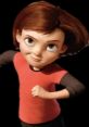 Penny Forrester, animated character from Bolt 2008, showcasing her playful and determined personality in a red shirt.