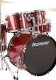 Ludwig drum kit in striking red finish, perfectly designed for aggressive acceleration in performance and studio settings.