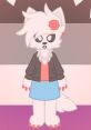 Stylish cartoon character with white fur, pink hair, and trendy outfit, representing creative expression in voice artistry.