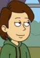 Boris from GoAnimate with a smirk, wearing a green hoodie, set against a background of a sunny window.
