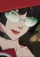 I-No from Guilty Gear Strive showcasing her iconic look, with stylish glasses and a confident expression during voice testing.