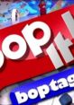 Colorful "Bop It!" logo with "boptagon" text, highlighting the fun and excitement of this interactive game experience.