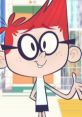 Cheerful animated character with red hair and glasses, embodying adventure and curiosity, perfect for kids' entertainment.
