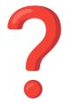 Bold red question mark with a circular dot below, symbolizing inquiry and curiosity, ideal for questions and discussions.