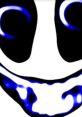 Billy's face design featuring bold black and blue colors, exhibiting a playful and expressive smile.