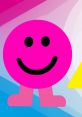 Bright pink circle character with a smiling face and colorful background, inspired by Mister Maker’s creative designs.