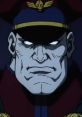 Character close-up of Bison from the animated movie, showcasing his intense expression and distinctive military attire.